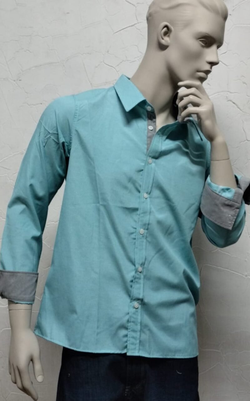 CAMISA CASUAL AZUL PASTEL ML