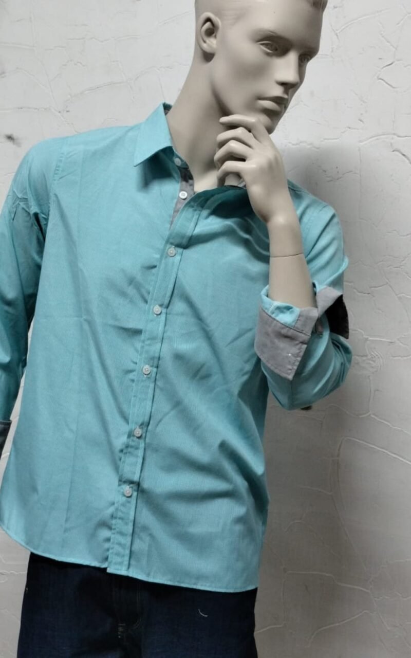 CAMISA CASUAL AZUL PASTEL ML 02