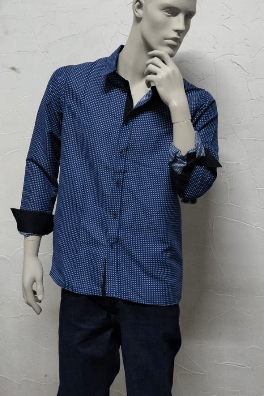 Camisa Cuadros Azul Marino ML