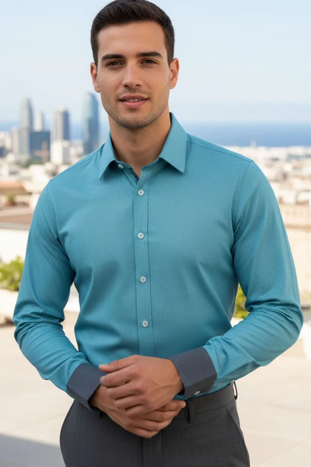 Camisa Azul Turquesa ML