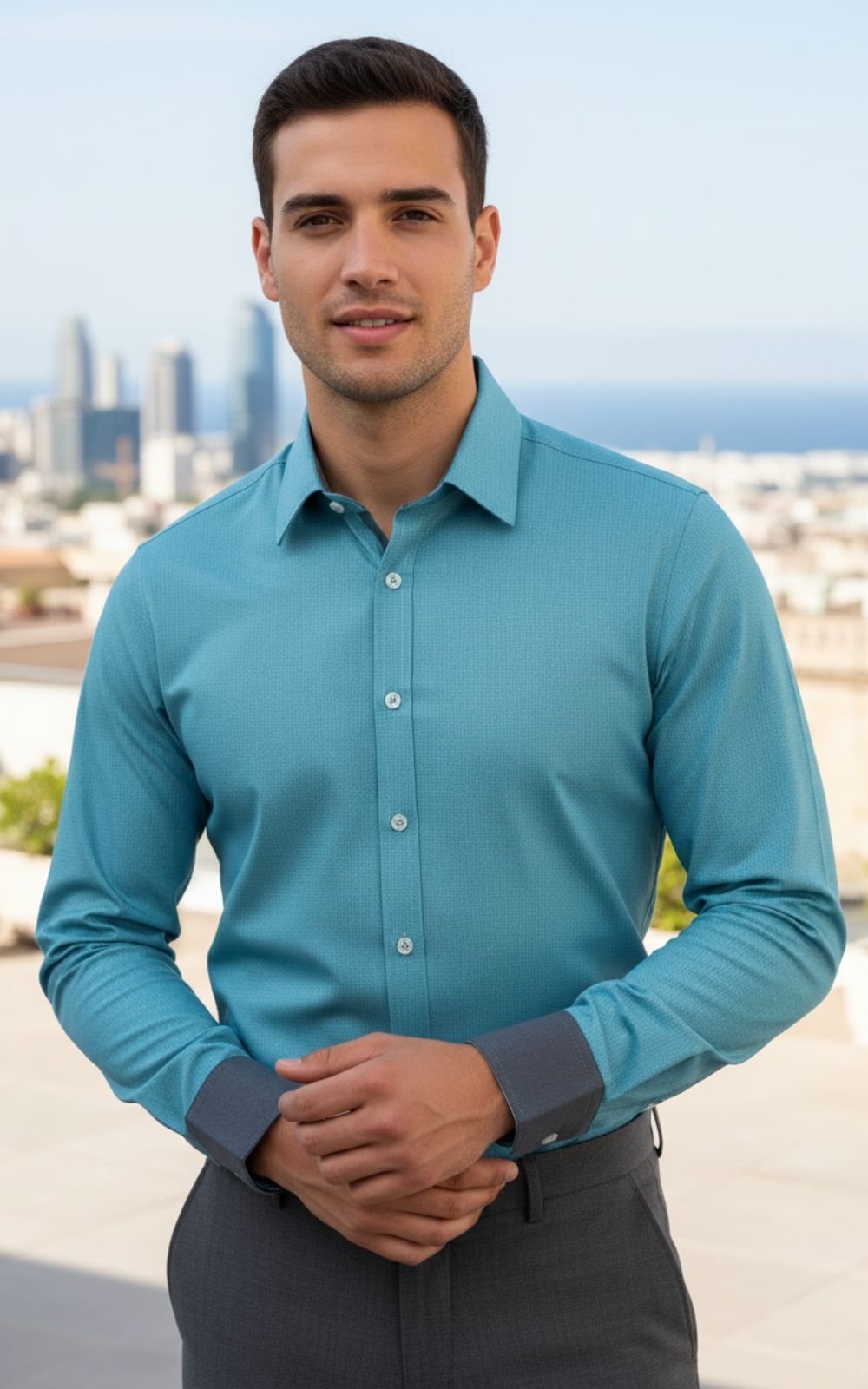 Camisa Azul Turquesa ML